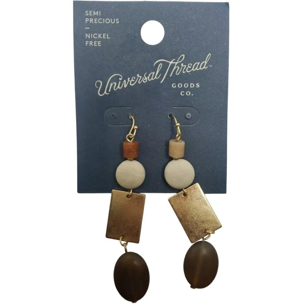 Universal Thread Semi-Precious Stone Dangle Earrings – Nickel Free NWT